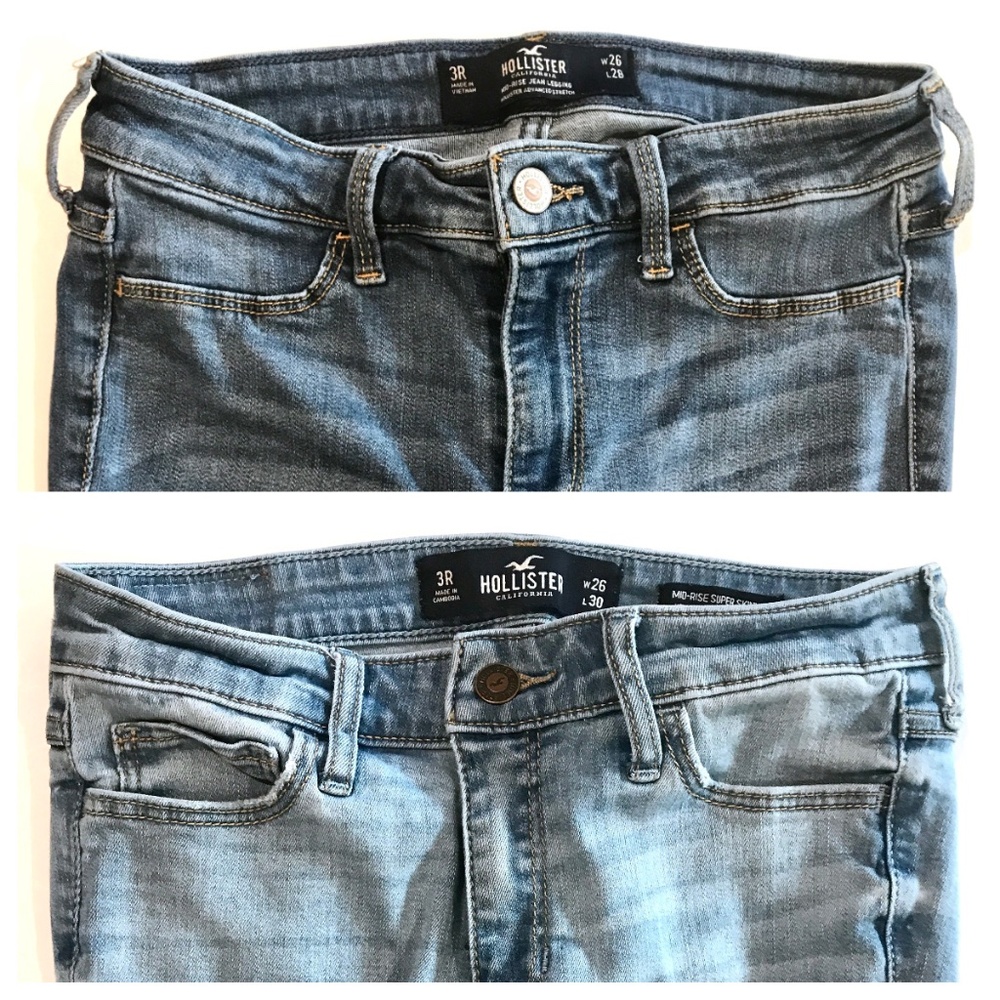 3/$15 Hollister Skinny Ripped Distressed Jeans Junior Size 3